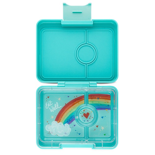 Yumbox Snack Box Tropical Aqua with Rainbow Tray