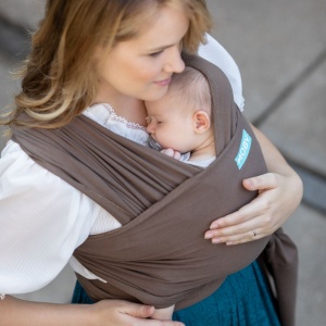 Moby Wrap Classic Stretchy Baby Carrier from Newborn  - Cocoa