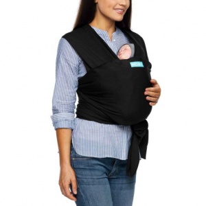 Moby Wrap Evolution Stretchy Baby Carrier from Newborn  - Black