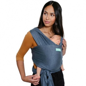 Moby Wrap Evolution Stretchy Baby Carrier from Newborn Denim