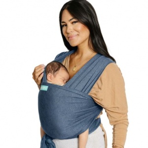 Moby Wrap Evolution Stretchy Baby Carrier from Newborn  - Denim