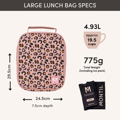 Montii Insulated Lunch Bag with Ice Pack - Blossom Leopard