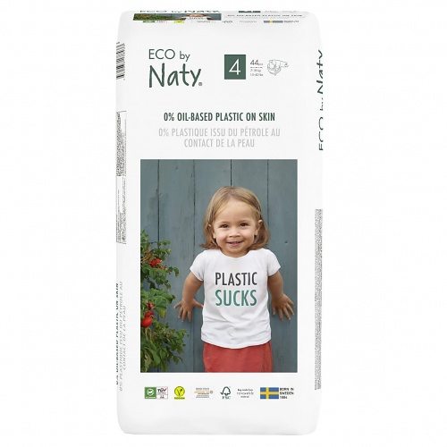 Eco by Naty Economy Size 4 (7-18 kg, 15-40 lbs) - 44 nappies