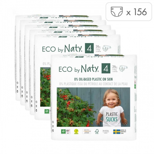 Eco by Naty Mega Value Box Size 4 (15-40lbs/7-18kgs)