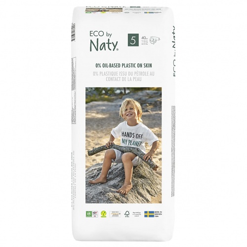 Eco by Naty Economy Size 5 (11-25 kg, 24-55 lbs) - 40 nappies