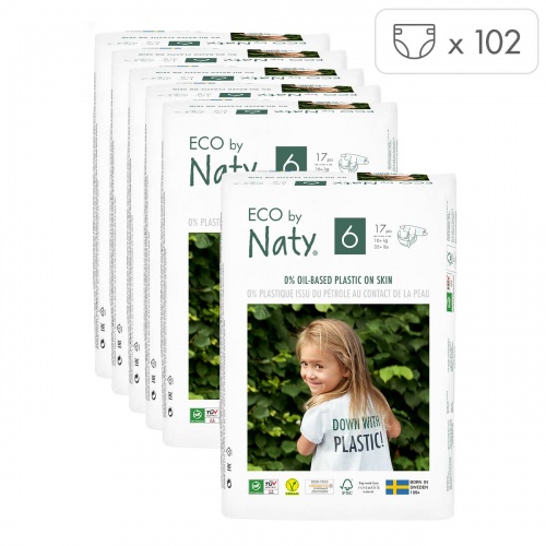 Eco by Naty Mega Value Box Size 6 (35lbs+/16+kgs)