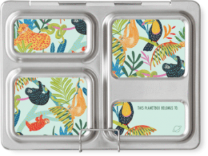 Planetbox Stainless Steel Launch Lunchbox - Hearty Lunch Size with Jungle Boogie Magnets