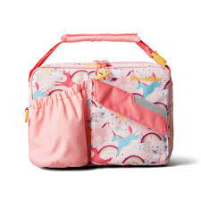 Planetbox Insulated Lunch Bag with Bottle Pocket - Easy Wipe Recycled Polyester Unicorn Magic