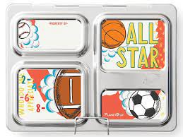 Planetbox Stainless Steel Launch Lunchbox - Hearty Lunch Size with Sport Magnets