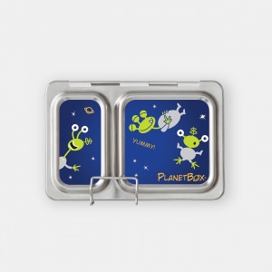 Planetbox Stainless Steel Lunchbox Shuttle Set with Aliens Magnets