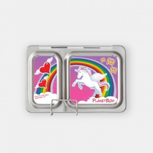 Planetbox Stainless Steel Lunchbox Shuttle Set with Unicorns Magnets