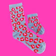 Polly and Andy Adults Soft Bamboo Socks with Seamless Toes - Leopard Pink