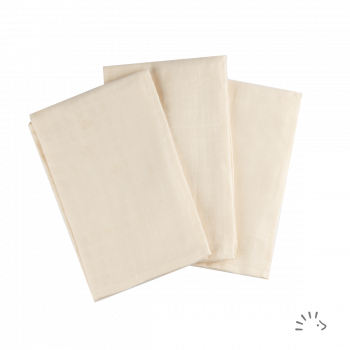 Popolini Organic Cotton Muslin Cloths 3 pack Cream