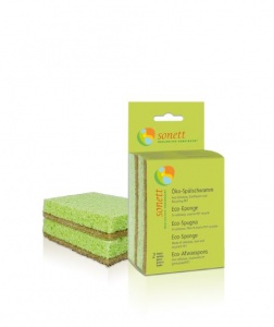 Sonett Long Lasting Eco Sponge Scourer  - Made from Cellulose, Sisal and Recycled PET - 2 Pack