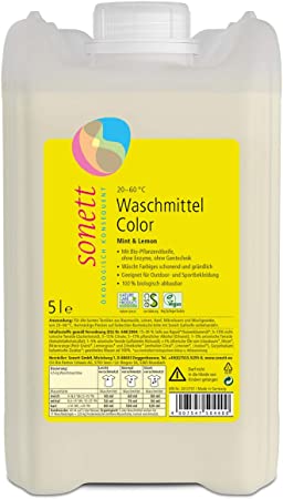 Sonett Laundry Liquid Mint & Lemon - Washes Coloured Textiles Gently & Efficiently 5 Litre Refill