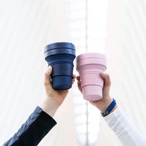 Stojo Reusable Coffee Cup - Collapses Down to Fit in Your Pocket or Bag - Lilac