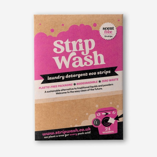 Strip Wash Laundry Detergent Strips - 94% Less Carbon Emissions - Scent Free - 24s