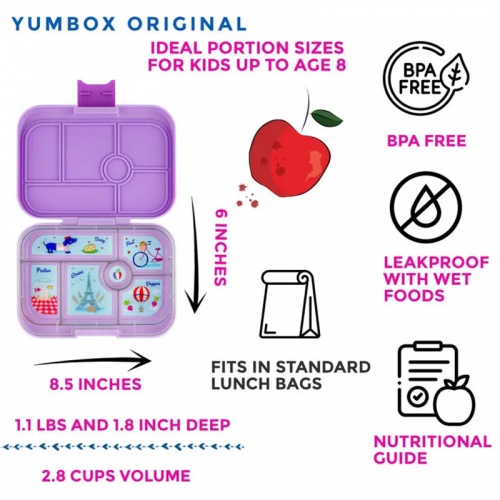Yumbox Classic 6 Compartment Lunchbox Lulu Purple