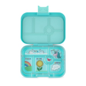 Yumbox Classic 6 Compartment Lunchbox Misty Aqua with Unicorn Tray