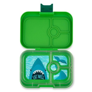 Yumbox 4 Compartment Panino Lunchbox Bamboo Green (Shark Tray)