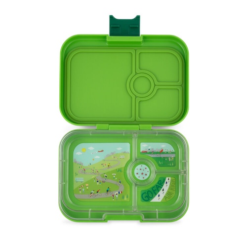 Yumbox 4 Compartment Panino Lunchbox Go Green (Bike Race Tray)