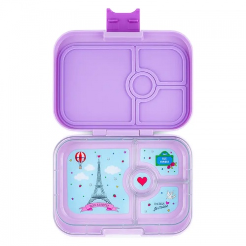 Yumbox 4 Compartment Panino Lunchbox Lulu Purple (Paris Je t'aime Tray)