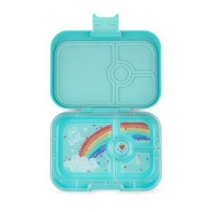 Yumbox 4 Compartment Panino Lunchbox Misty Aqua (Rainbow Tray)