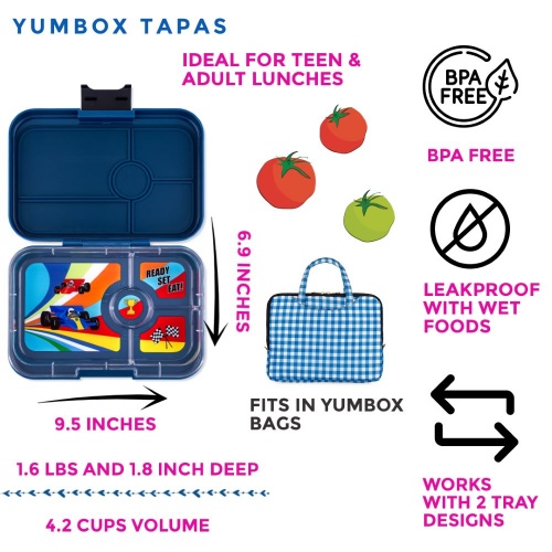 Yumbox Tapas Leak Free Lunchbox 4 Compartments Monte Carlo Navy