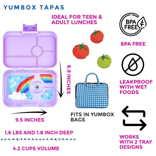 Yumbox Tapas Leak Free Lunchbox 4 Compartments Seville Purple