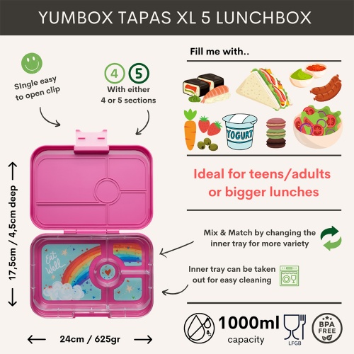 Yumbox Tapas Leak Free Lunchbox 4 Compartments Malibu Purple