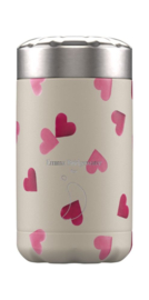 Chilly's Reusable Food Pots - Hot or Cold Foods in Leakproof Container 500ml Pink Hearts