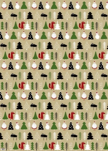 Eco Christmas Wrapping Paper Bundle - 100% Recycled Paper Red Fox