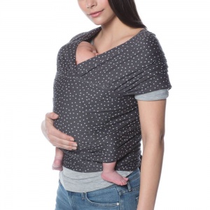 Ergobaby Aura Stretchy Baby Wrap for Newborn Cuddles - Twinkle Grey