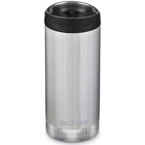 Klean Kanteen Insulated TK Wide - Perfect for Coffee or Cold Drinks On The Go 355ml/12oz Brushed Stainless Steel