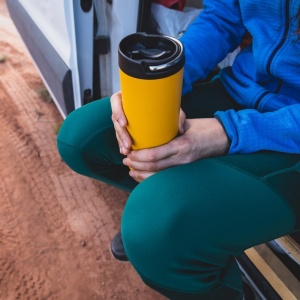 Klean Kanteen Insulated TK Wide - Perfect for Coffee or Cold Drinks On The Go 592ml/20oz Cafe Cap Blue Tint
