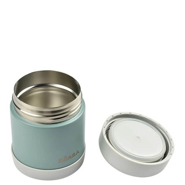 Beaba Insulated Food Pot - Perfect for Storing Warm or Cold Food - Light Mist/Eucalyptus Green 300ml