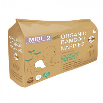 Beaming Baby Bamboo Eco Nappies Size 2 - 30 Nappies (5-8 kg, 11-18 lb)