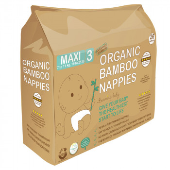 Beaming Baby Bamboo Eco Nappies Bulk Buy Size 3 - 104 Nappies (7-11 kg, 16-25 lb)