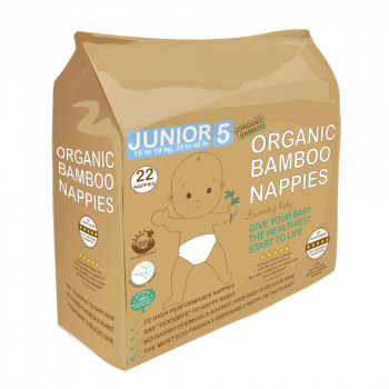 Beaming Baby Bamboo Eco Nappies Size 5 - 22 Nappies (15+ kg, 33+ lb)