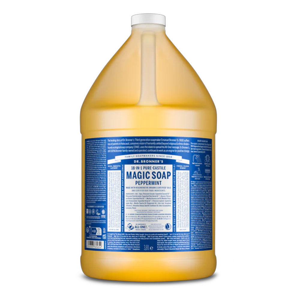 Dr Bronners Castile Soap Peppermint 3.8 Litre - Earthmother.ie