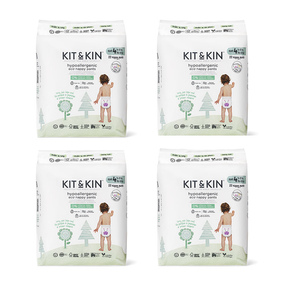 Kit & Kin Pull Ups Size 4 Monthly Box High Performance Eco Friendly