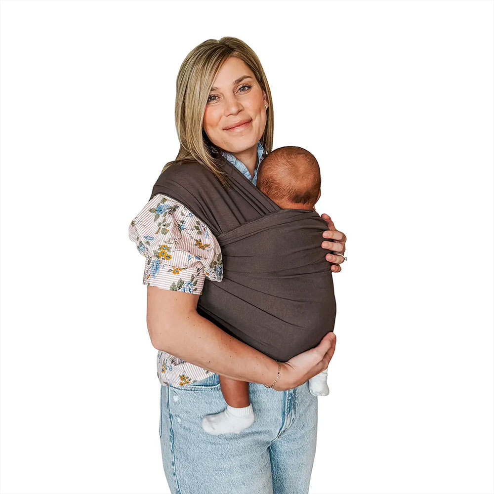 Moby Wrap Classic Stretchy Baby Carrier Hickory