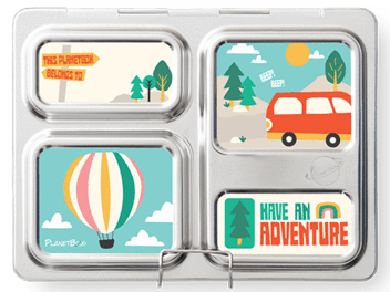 Planetbox Stainless Steel Launch Lunchbox - Hearty Lunch Size with Adventure Magnets