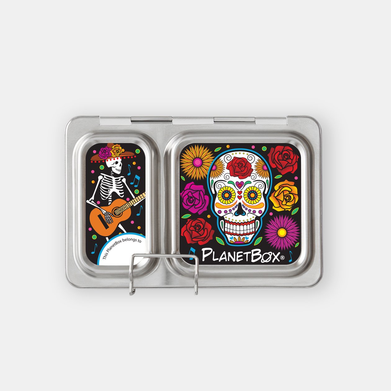 Planetbox Stainless Steel Lunchbox Shuttle Set with Sugar Skulls Magnets