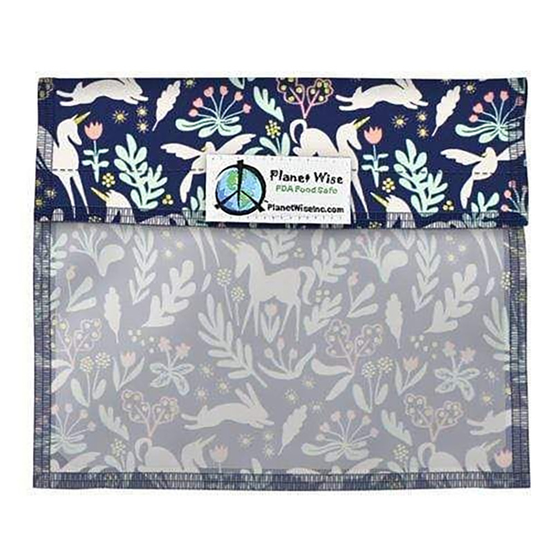 Planetwise Reusable Sandwich Bag with Window - Enchanted Unicorns