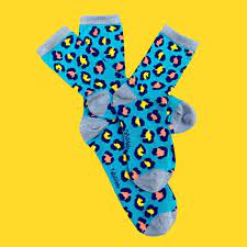 Polly and Andy Kids Soft Bamboo Socks with Seamless Toes - Leopard Teal