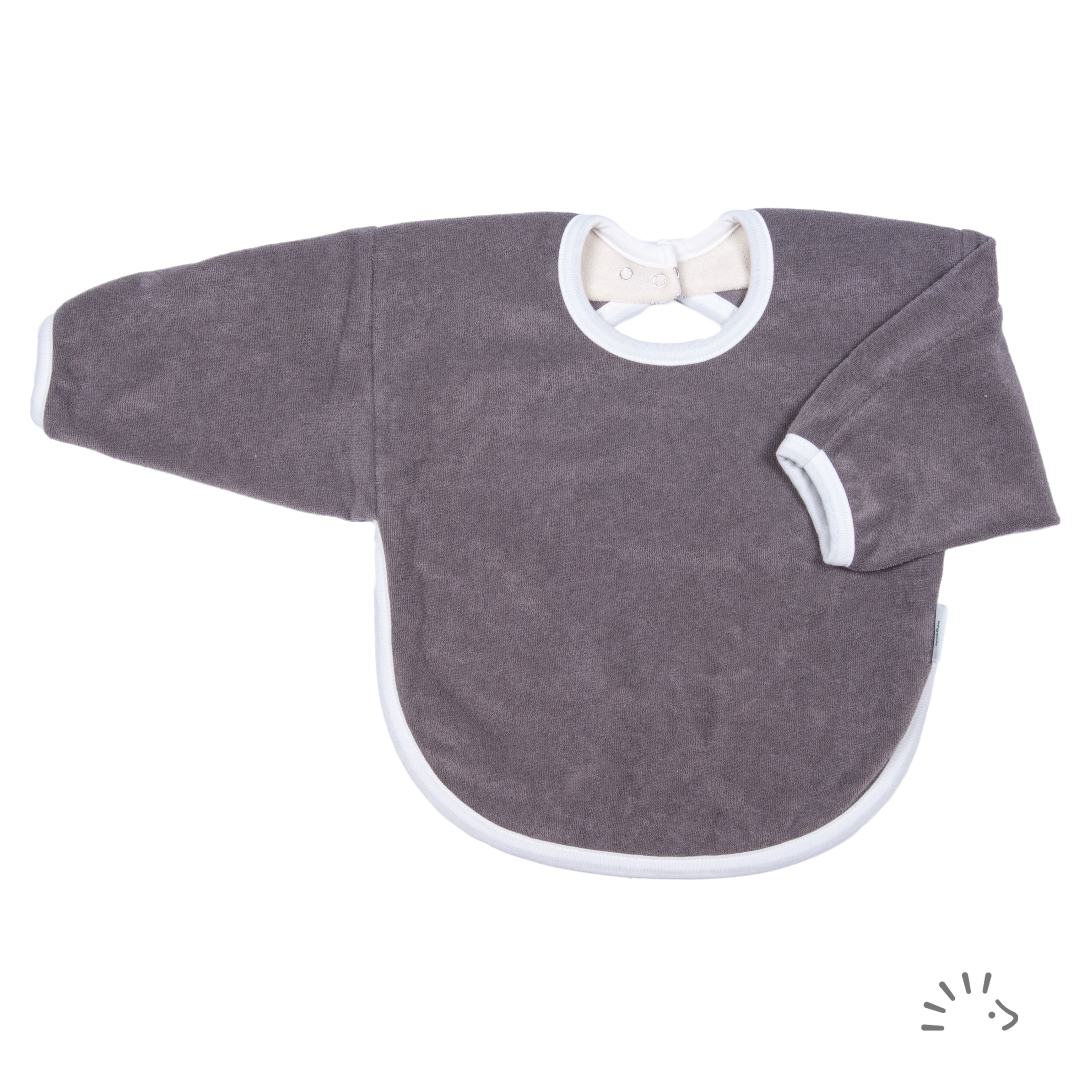 Iobio Organic Cotton Nickle Free Long Sleeved Bib Grey