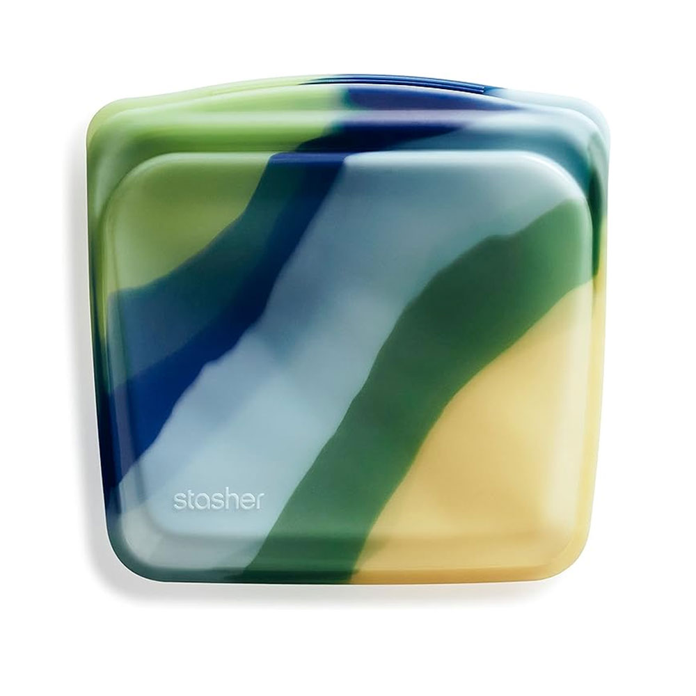 Borsa Per Sandwich Riutilizzabile Stasher | 0,45L | Silicone Platino | Senza Plastica E Atossica | Lavanda Arcobaleno