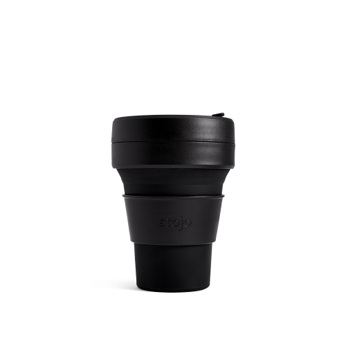 Stojo Reusable Coffee Cup - Collapses Down to Fit in Your Pocket or Bag - Ink - Brooklyn Collection