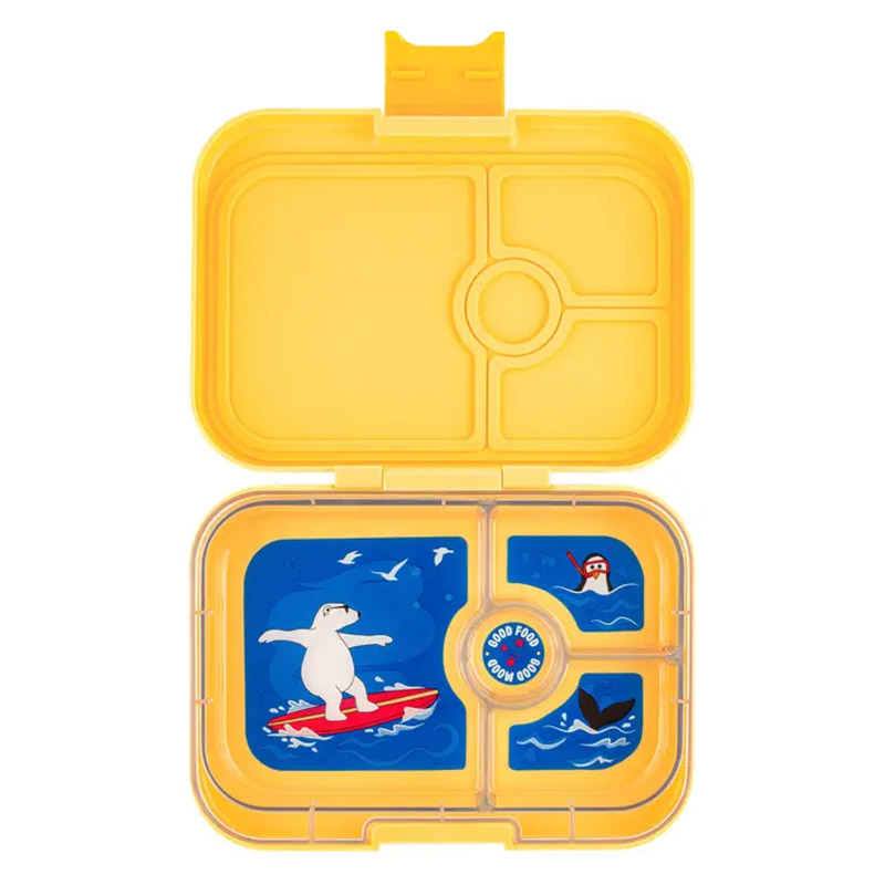 Yumbox 4 Compartment Panino Lunchbox YoYo Yellow (Polar Bear Tray)